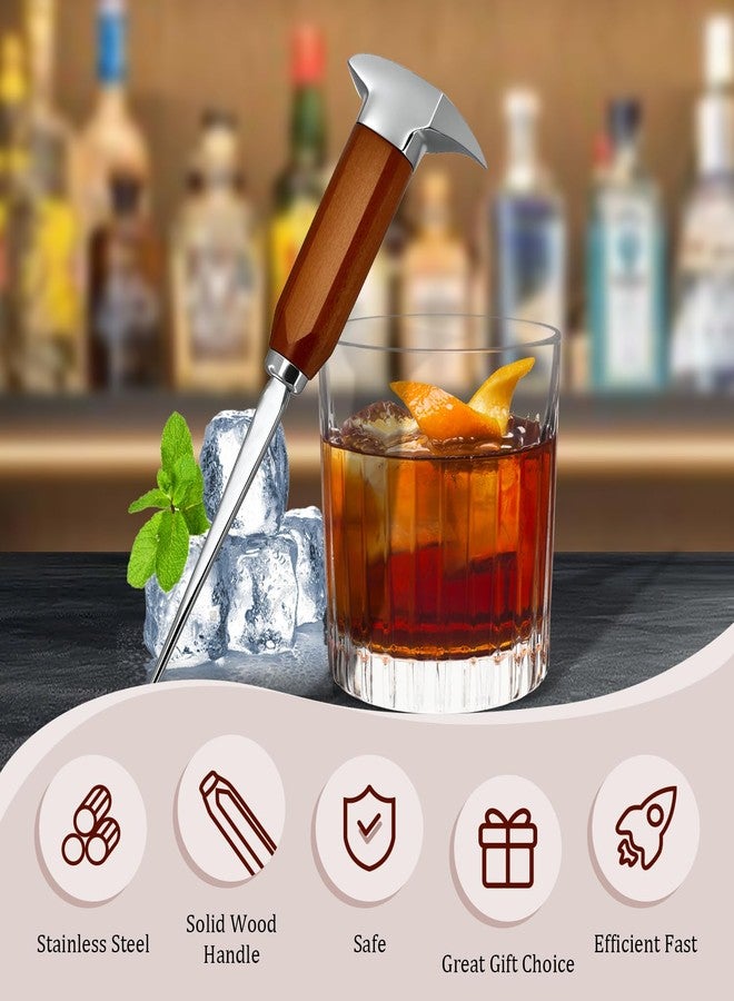 MOASIOP Ice pick for breaking ice, 8.85-inch long ice pick with wooden handle, stainless steel ice pick tool, suitable for kitchen, bar, bartender, home and commercial use. - Image 4
